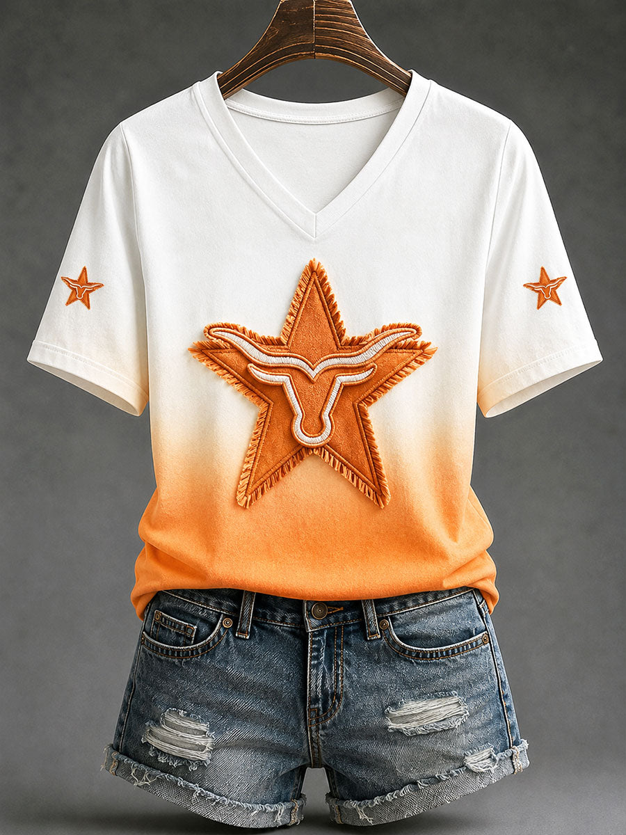 Women's Game Day Football Print Casual T-shirt
