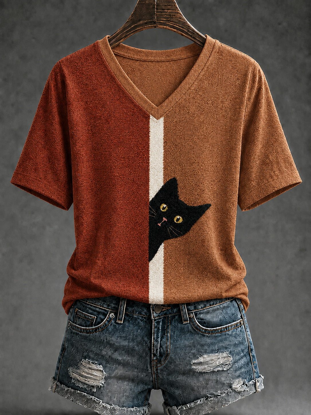 Women's Funny Cute Cat Short Sleeve T-shirt