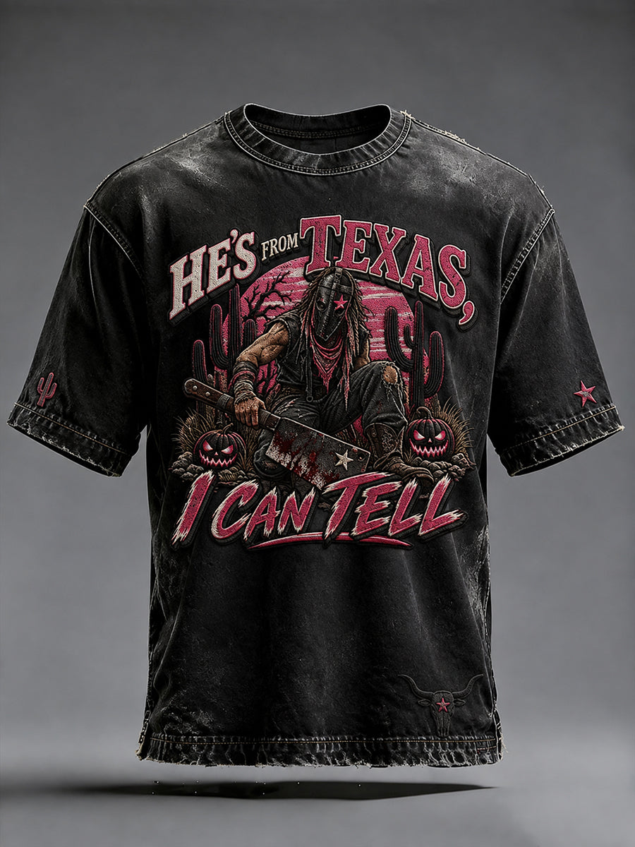 Men's Texas Halloween Printed T-shirt