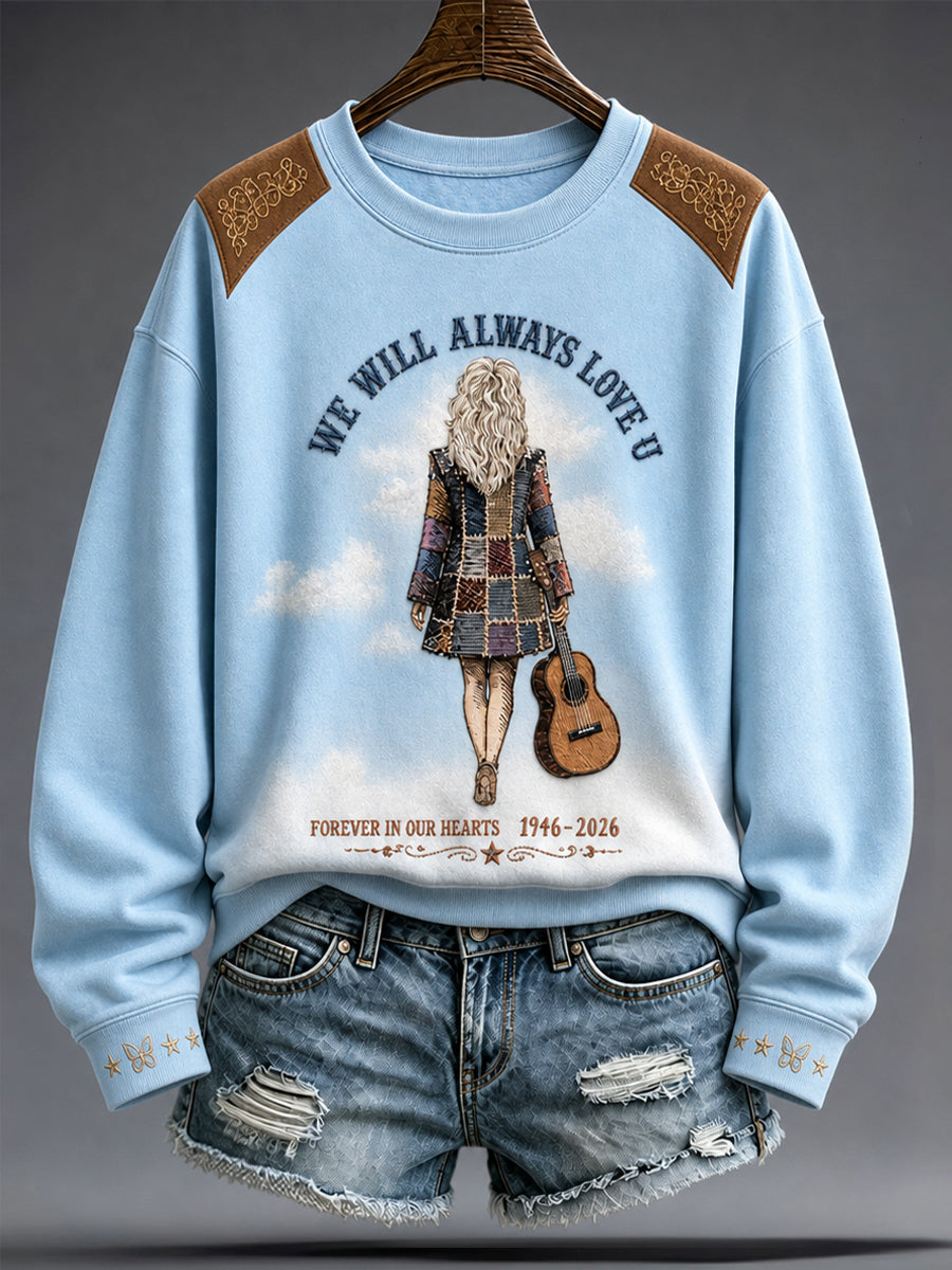 Women's Rip Country Music Lover Queen of Country Printed Sweatshirt