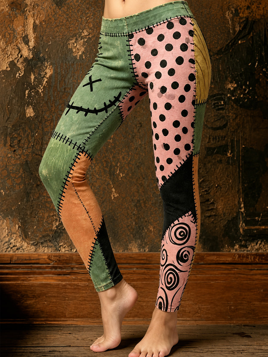 Women's Halloween Color Block Casual Leggings