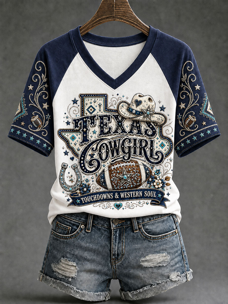 Women's Game Day Football Printed Casual T-Shirt