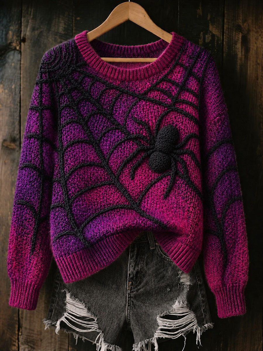 Women's Halloween Spider Web and Spider Tops
