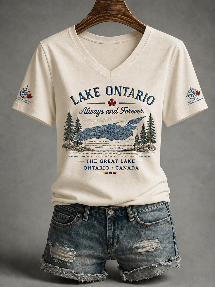Women's Lake Ontario Always And Forever V-Neck Tee