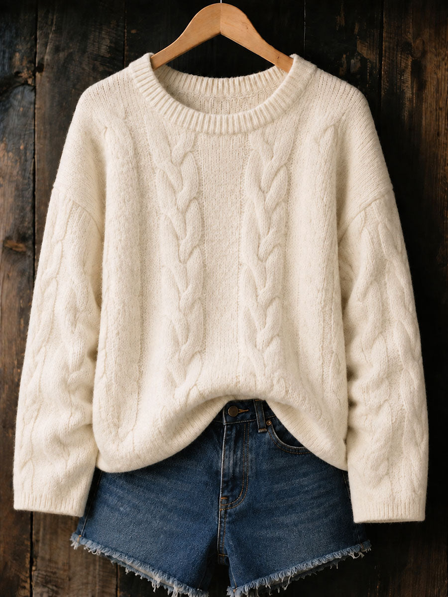 Women's cable knit autumn/winter tops
