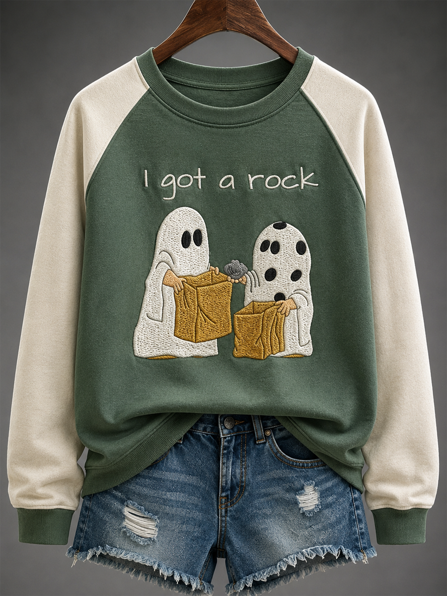 Women's I got a rock Printed raglan sleeve sweatshirt