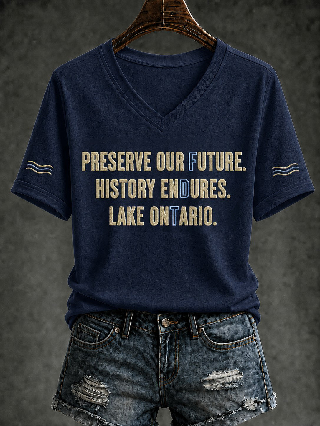 Women's Lake Ontario Printed V-neck T-shirt