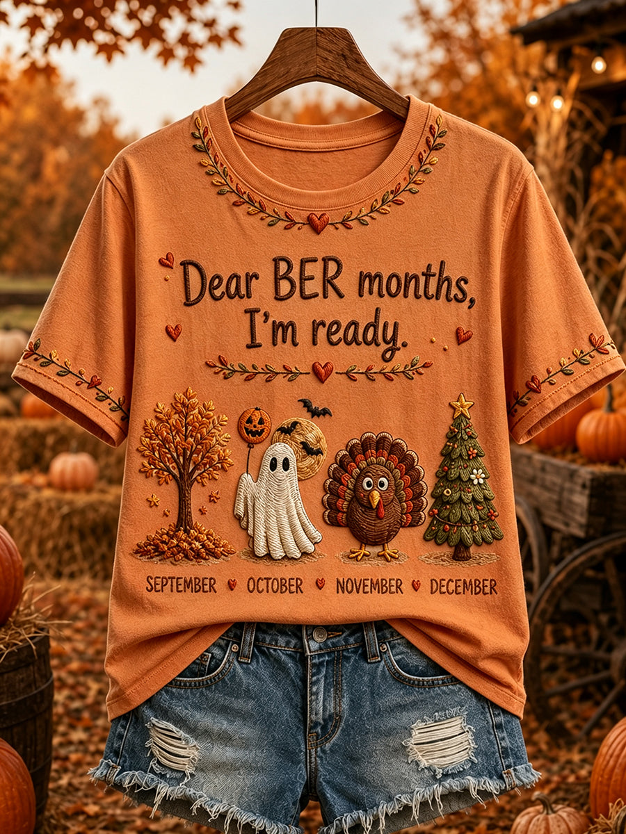 Women's I'm Ready For The 'ber Months Print Short-sleeved T-shirt