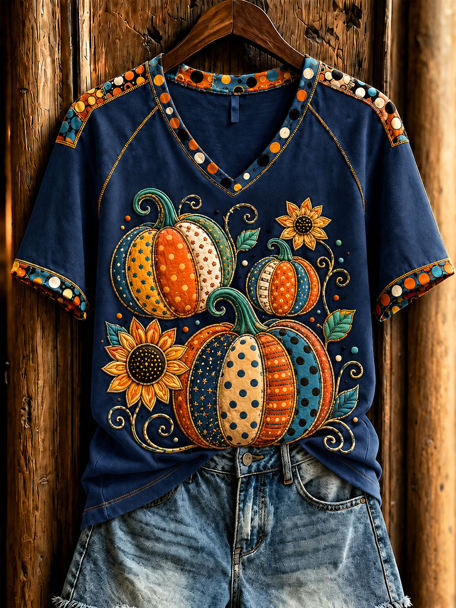 Women's Halloween Pumpkin Short-Sleeved T-Shirt