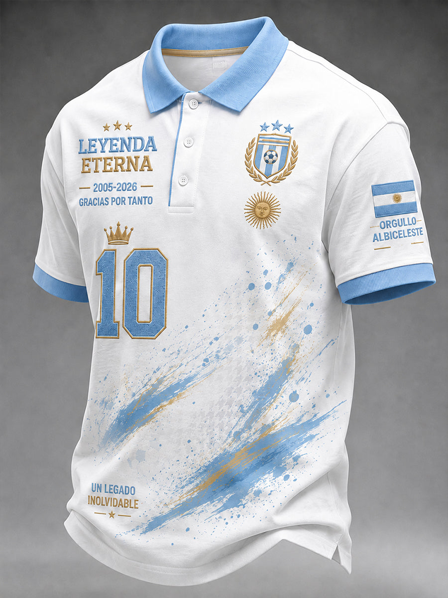 Men's Legendary Star Commemorative Graphic Short-Sleeve Polo Shirt