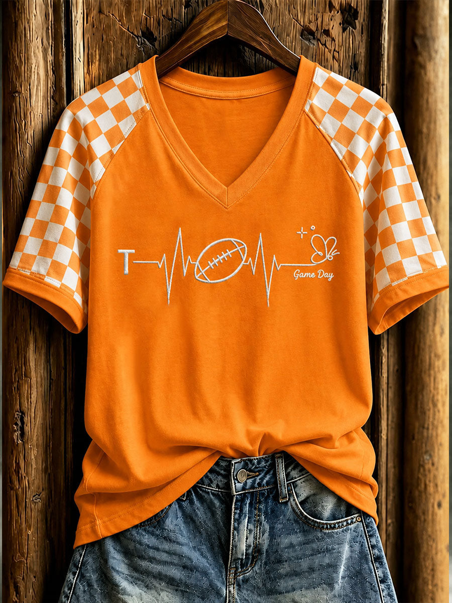 Women's Tennessee Football Game Day Casual Printed T-shirt
