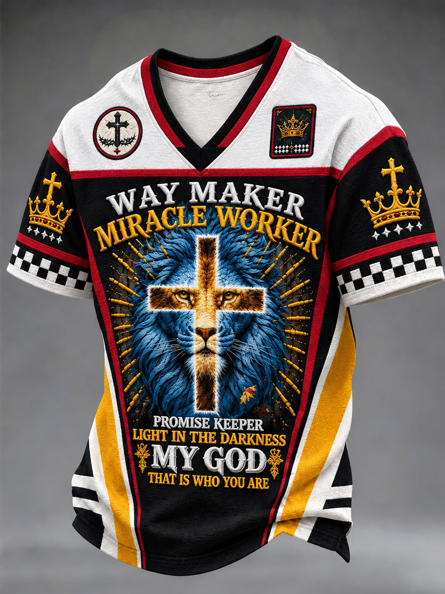 Men's Christian Way Maker Short Sleeve V-neck T-shirt