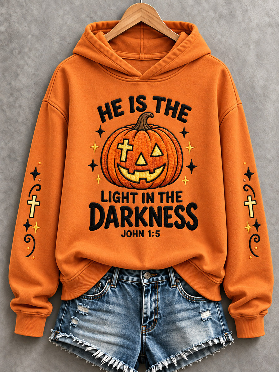 Women's He Is The Light In The Darkness Print Sweatshirt