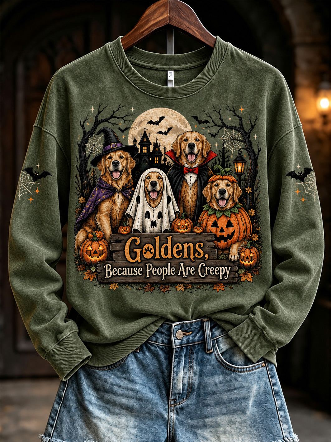 Women's Halloween Costume Dog Pattern Design Casual Sweatshirt