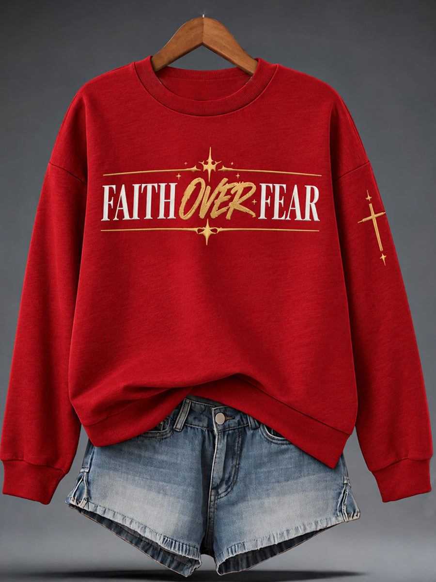 Women's Faith Print Casual Sweatshirt