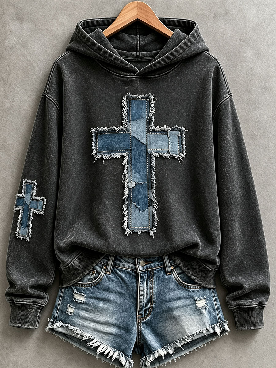 Women's Christian Art Cross Hoodie