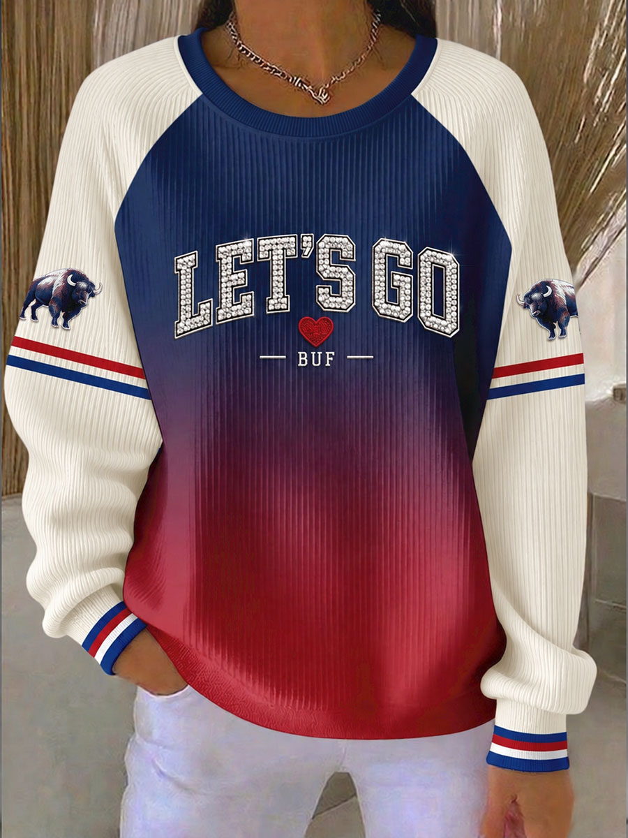 Women's Football Lover Blue&Red Art Printed Sweatshirt
