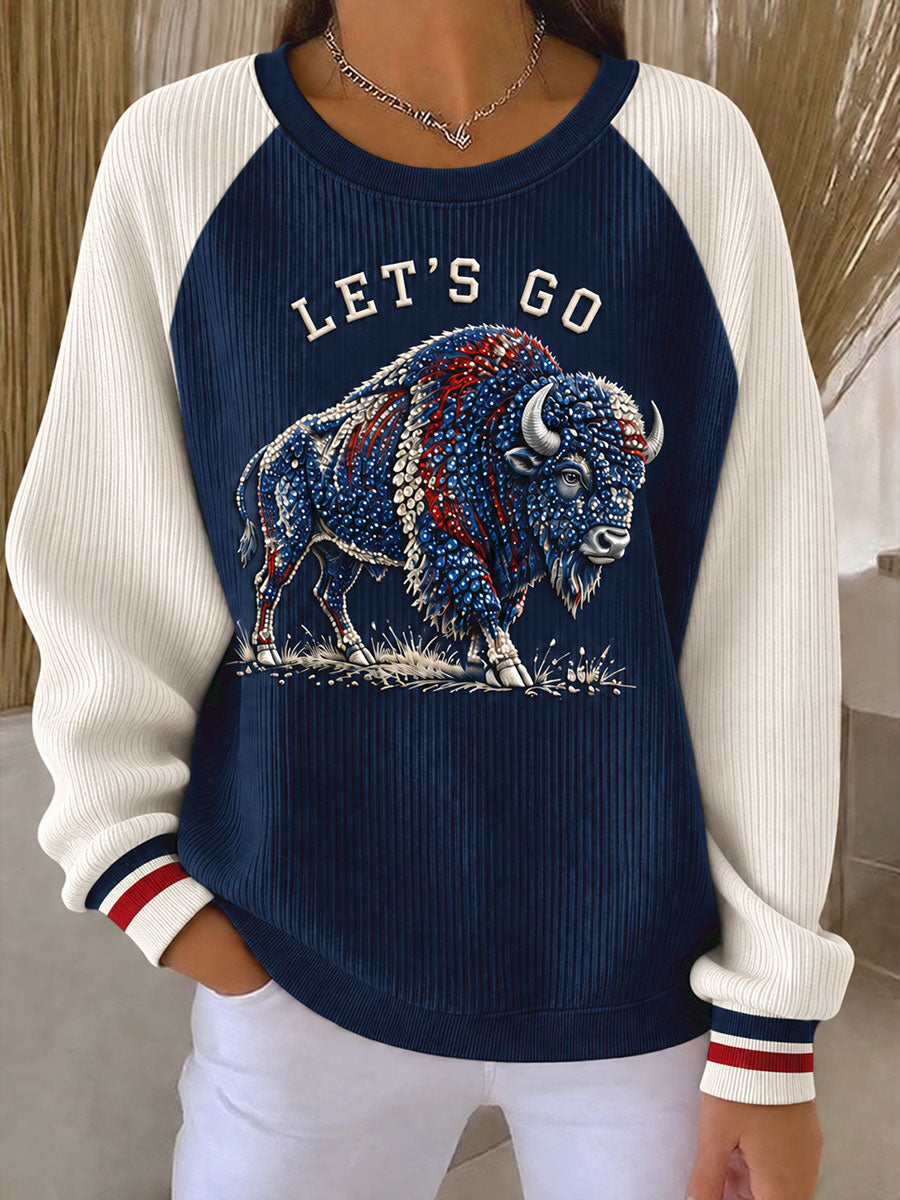 Women's Football Lover Blue&Red Art Printed Sweatshirt