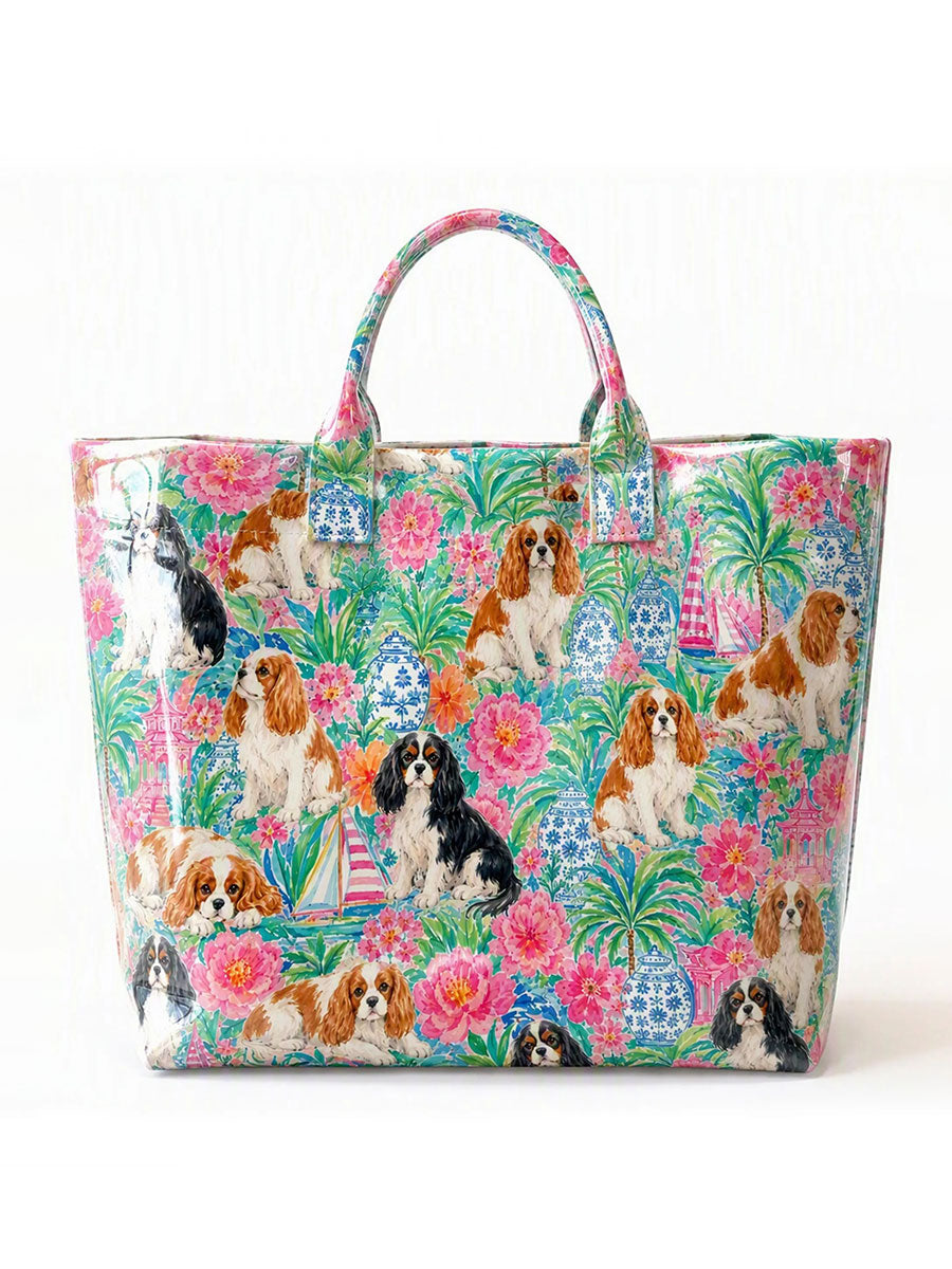 Women's Dog-Print Tote Bag