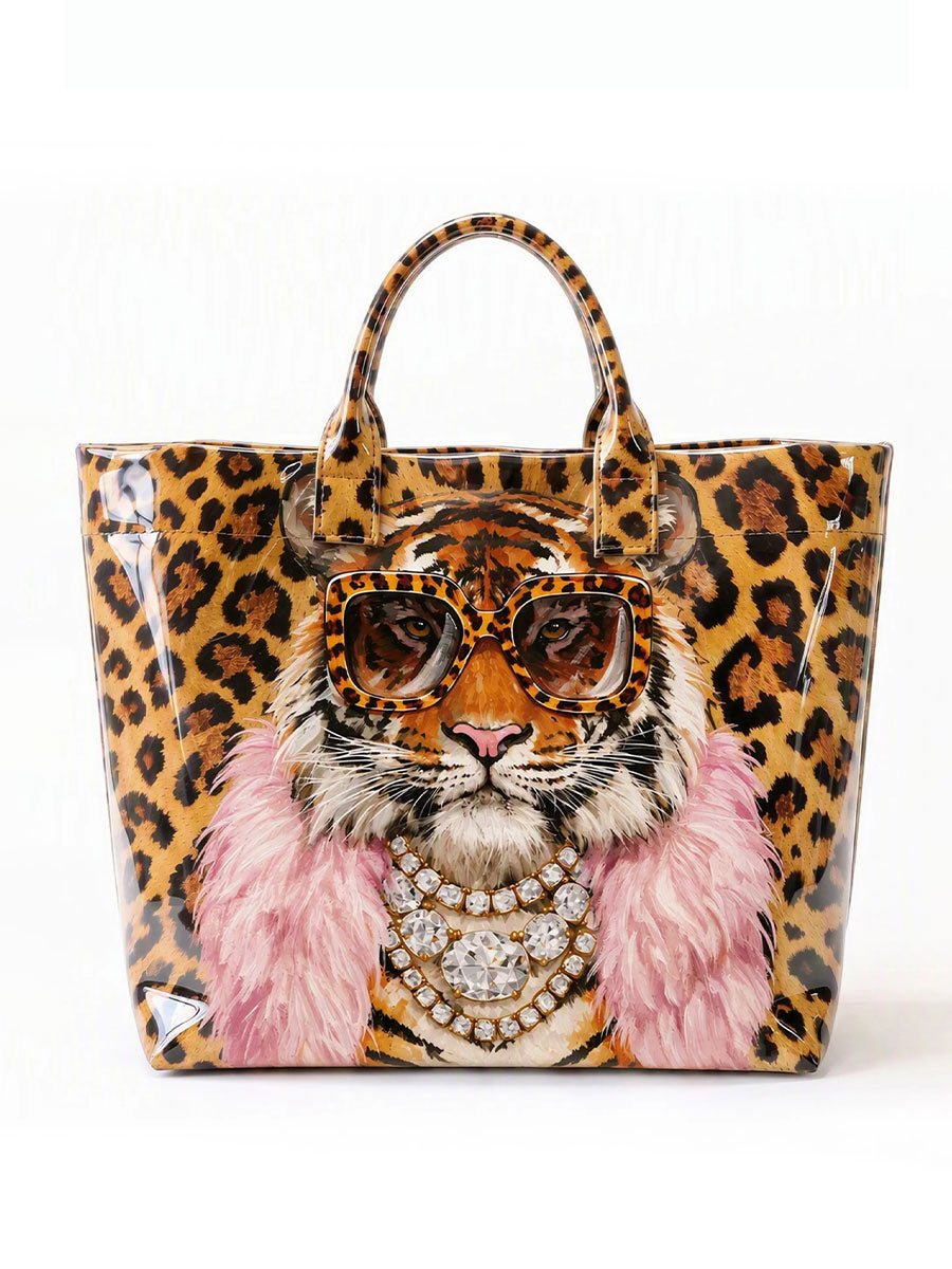 Women's Tiger-Print Tote Bag