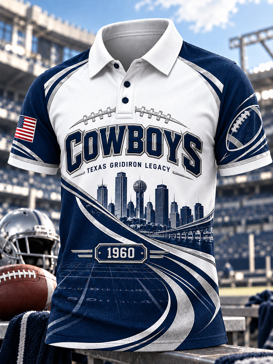 Men's Dallas Cowboys Rugby Short-Sleeve Polo Shirt