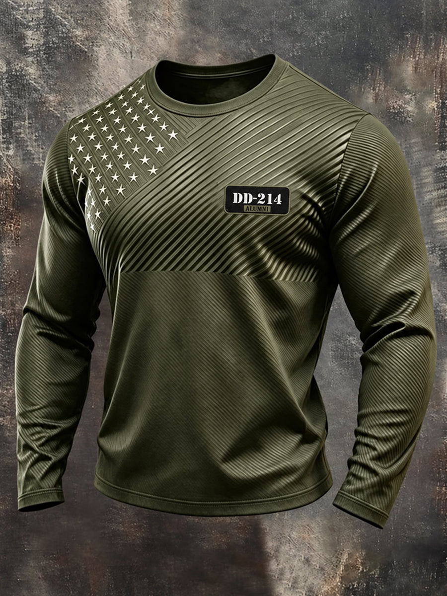 Men's Casual Veterans Day Print T-shirt
