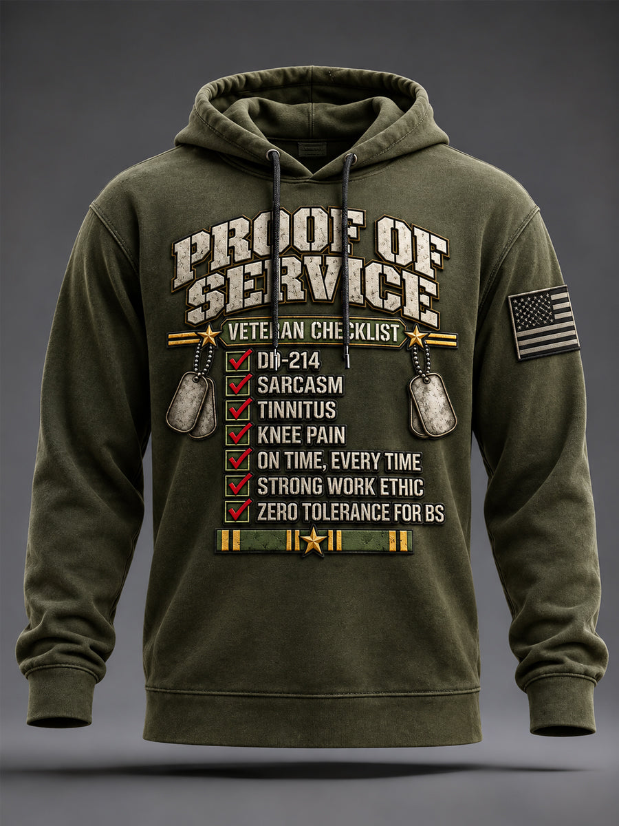 Men's DD-214 It's A Veteran Thing You Wouldn't Understand US Flag Print Veterans Day Casual Hoodie