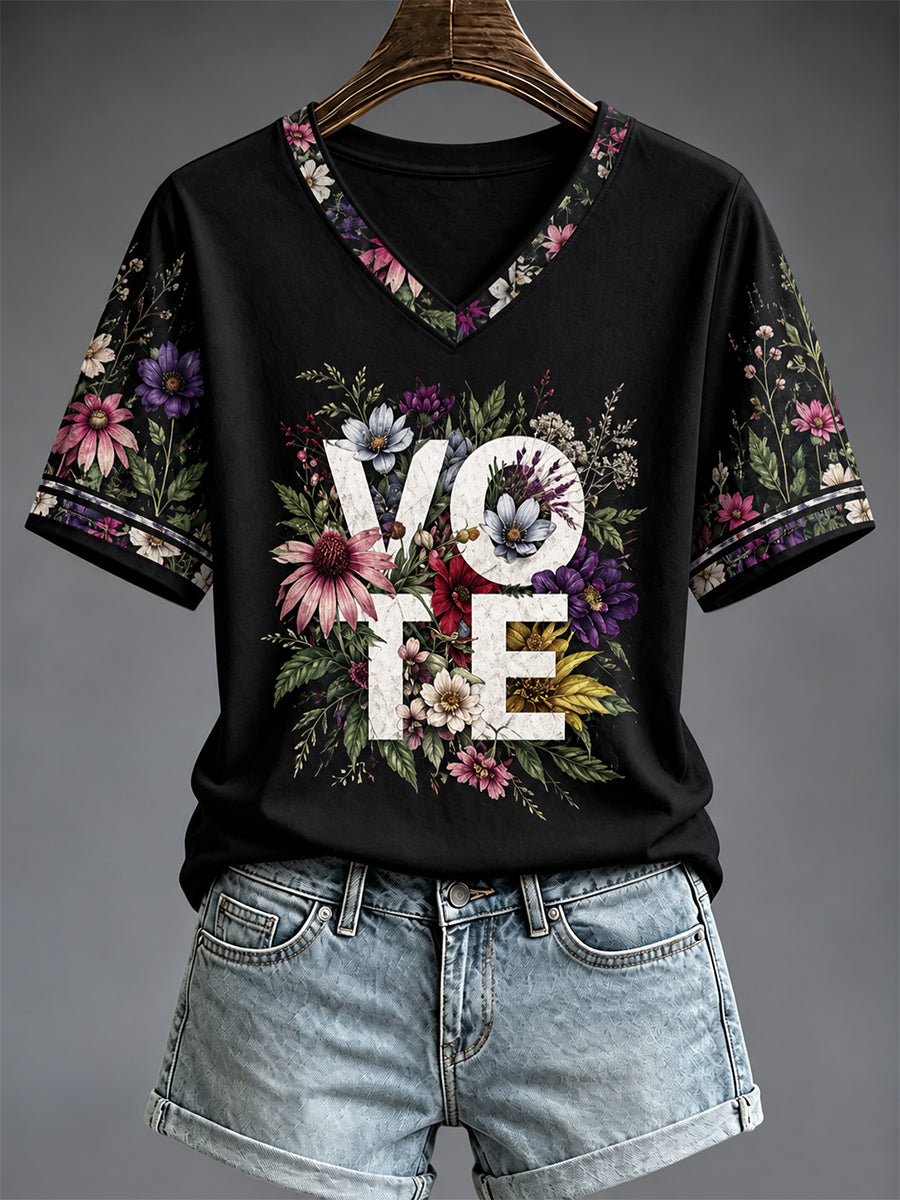 Women's VOTE Print Casual T-shirt