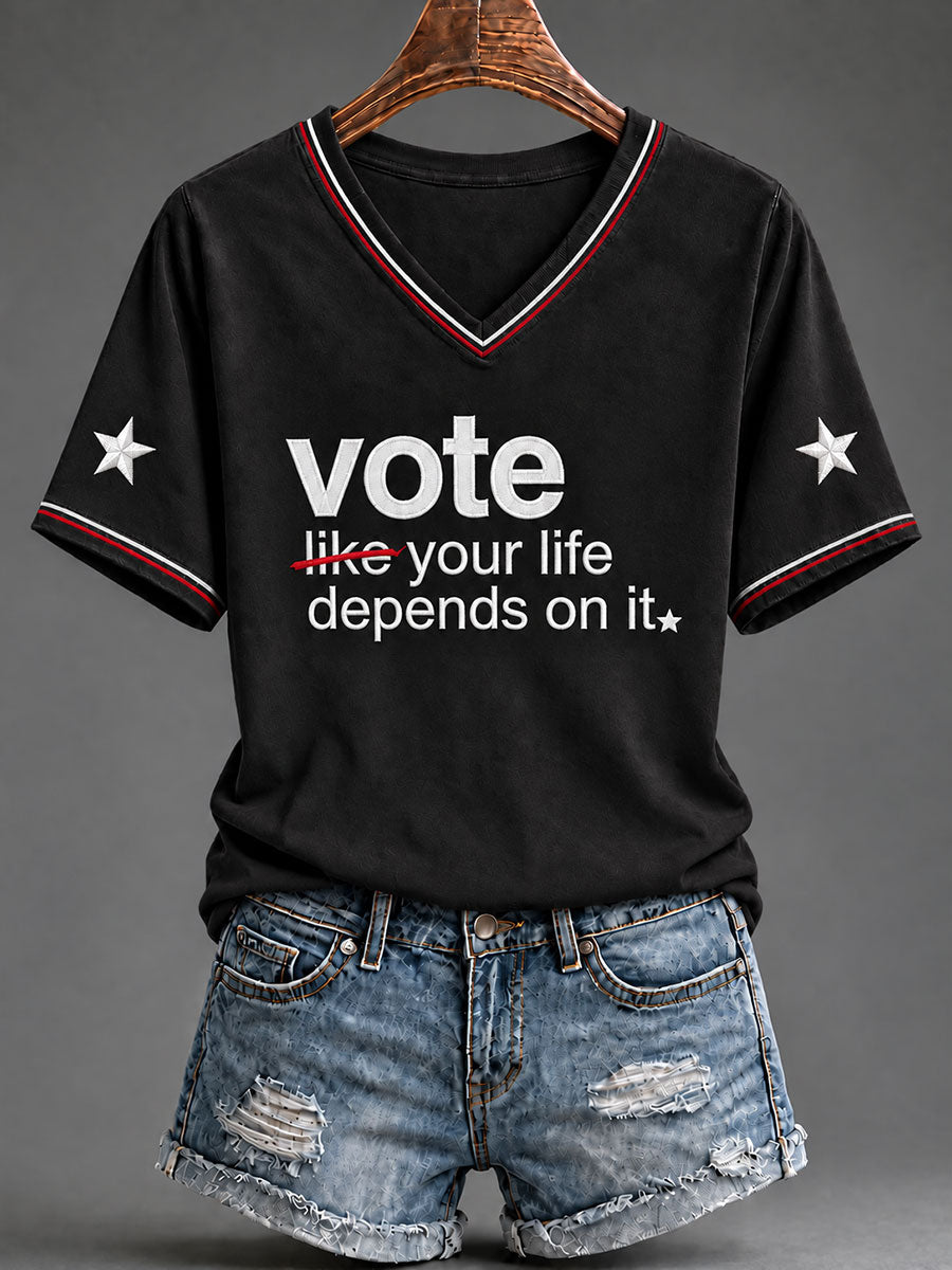 Women's Vote Print Casual Short-Sleeved T-Shirt