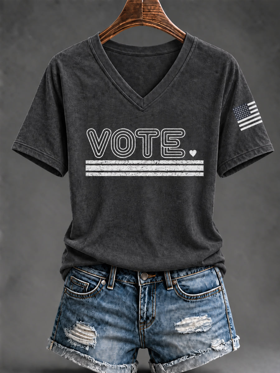 Women's VOTE Print Short Sleeve Casual T-shirt
