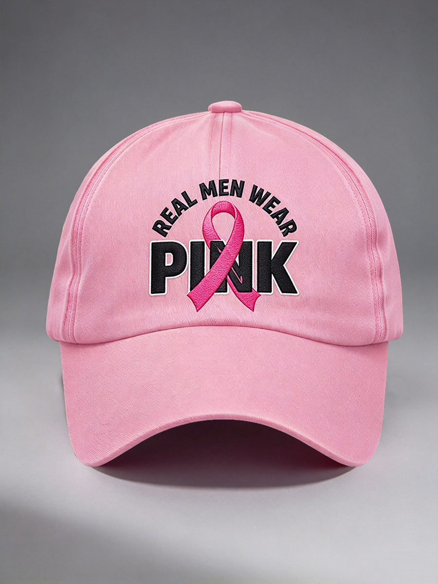 Unisex Breast Cancer Awareness Real Men Wear Pink Hat