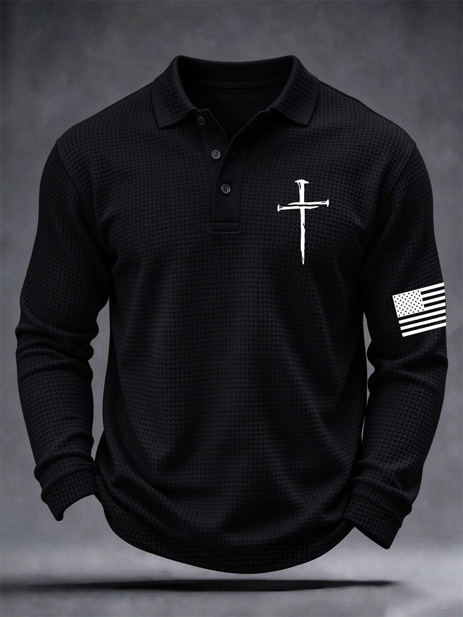 Men's Christian Art Cross Waffle Top