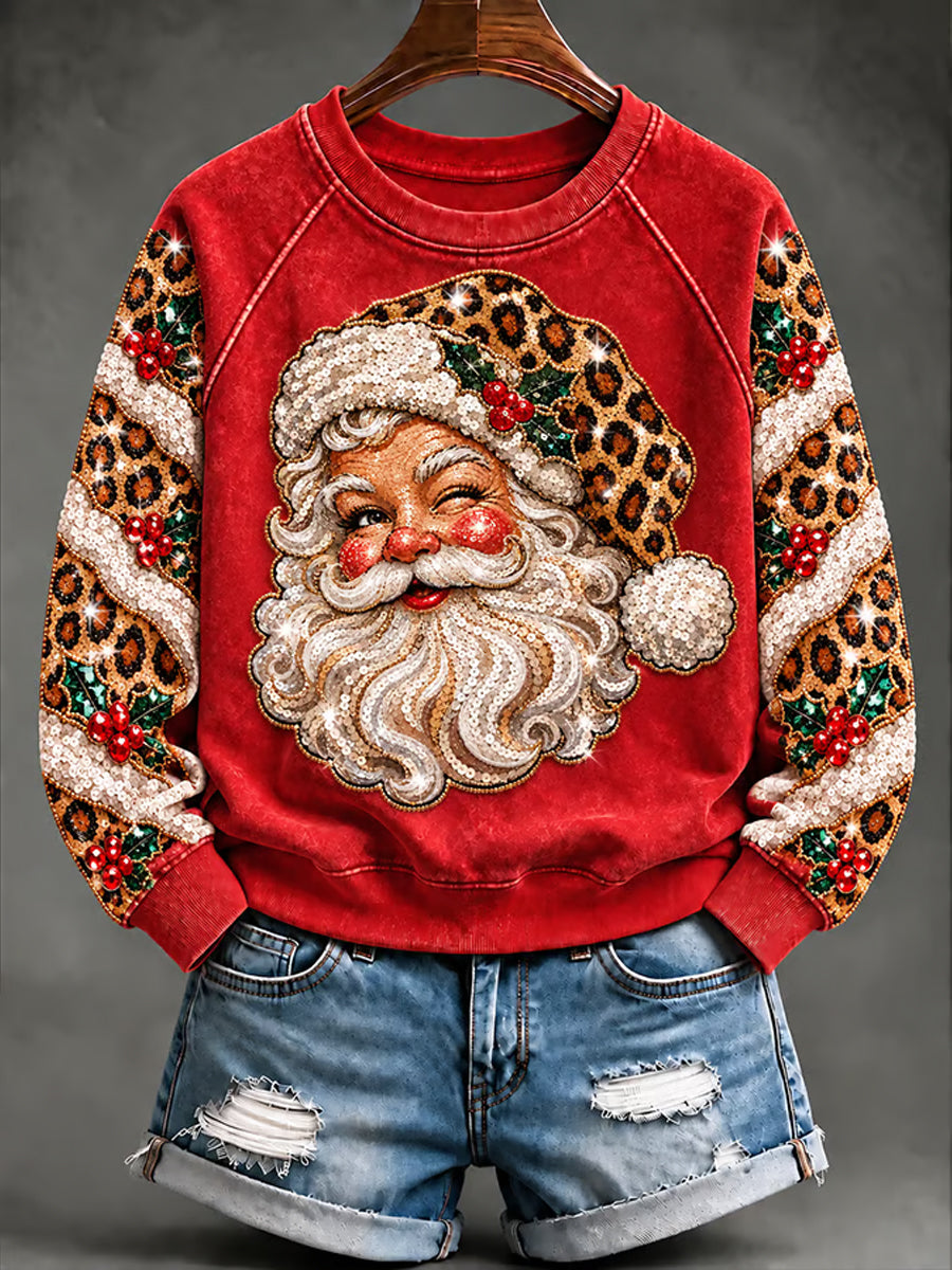 Women's Christmas Santa Claus Art Print Sweatshirt