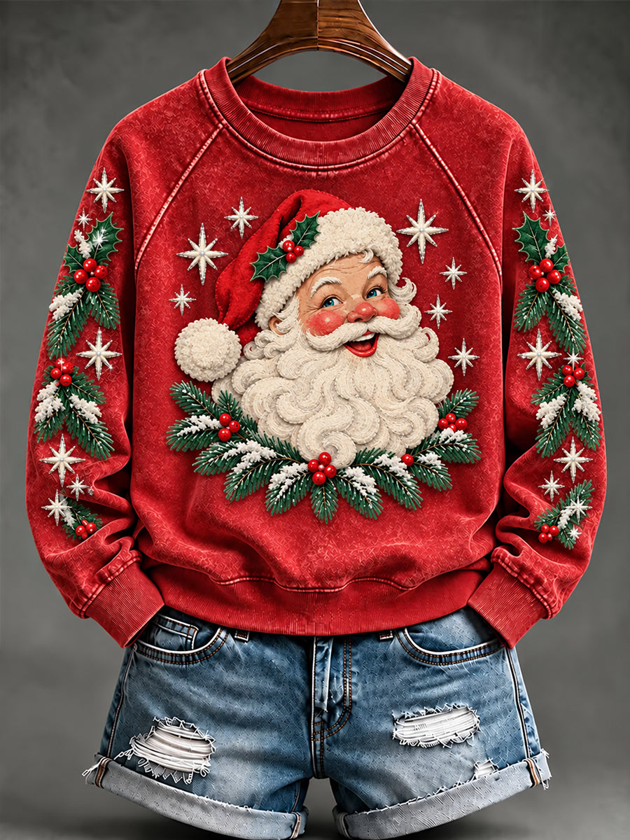 Women's Christmas Santa Claus Art Print Sweatshirt