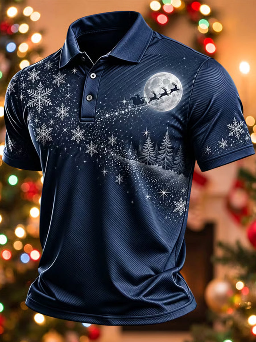 Men's Christmas Tree Art Print Short Sleeve Top