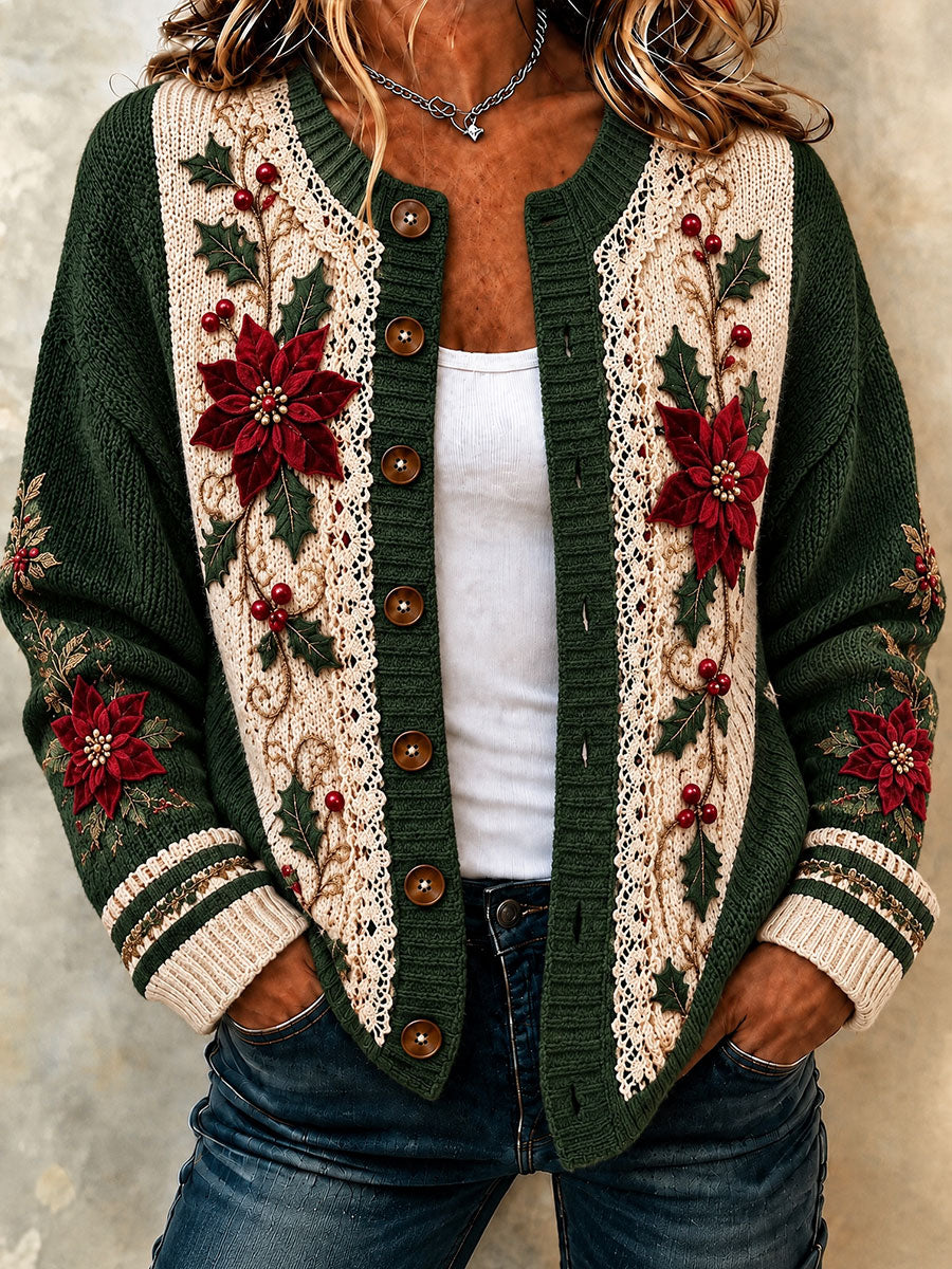 Women’s Christmas Print Casual Cardigan