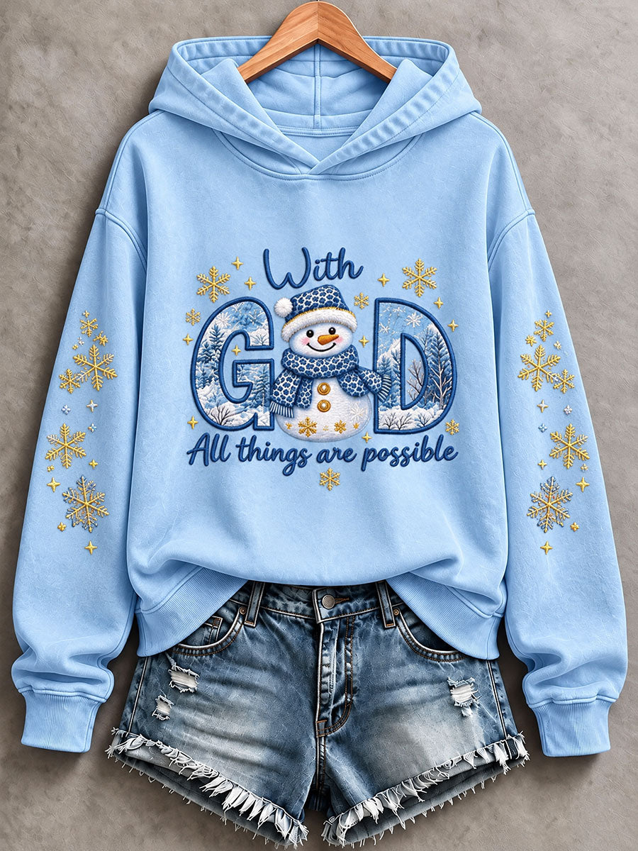 Women's Christmas Print Casual Hoodie