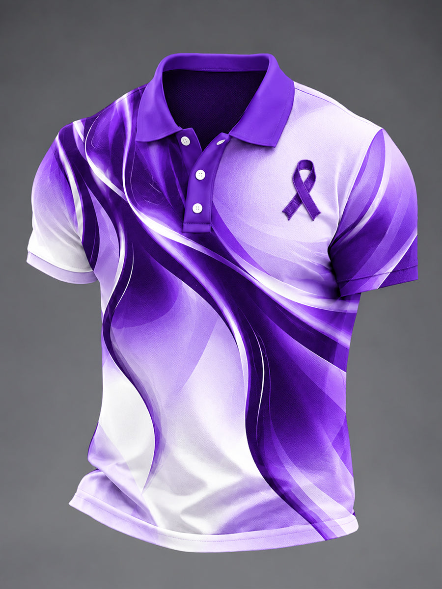 Men's Alzheimer's Awareness Print Short Sleeve Shirt