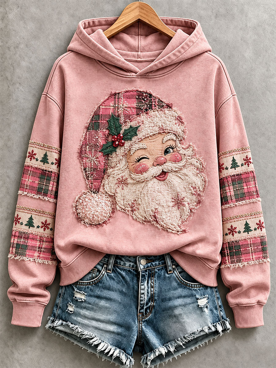 Women's Pink Santa Hoodie