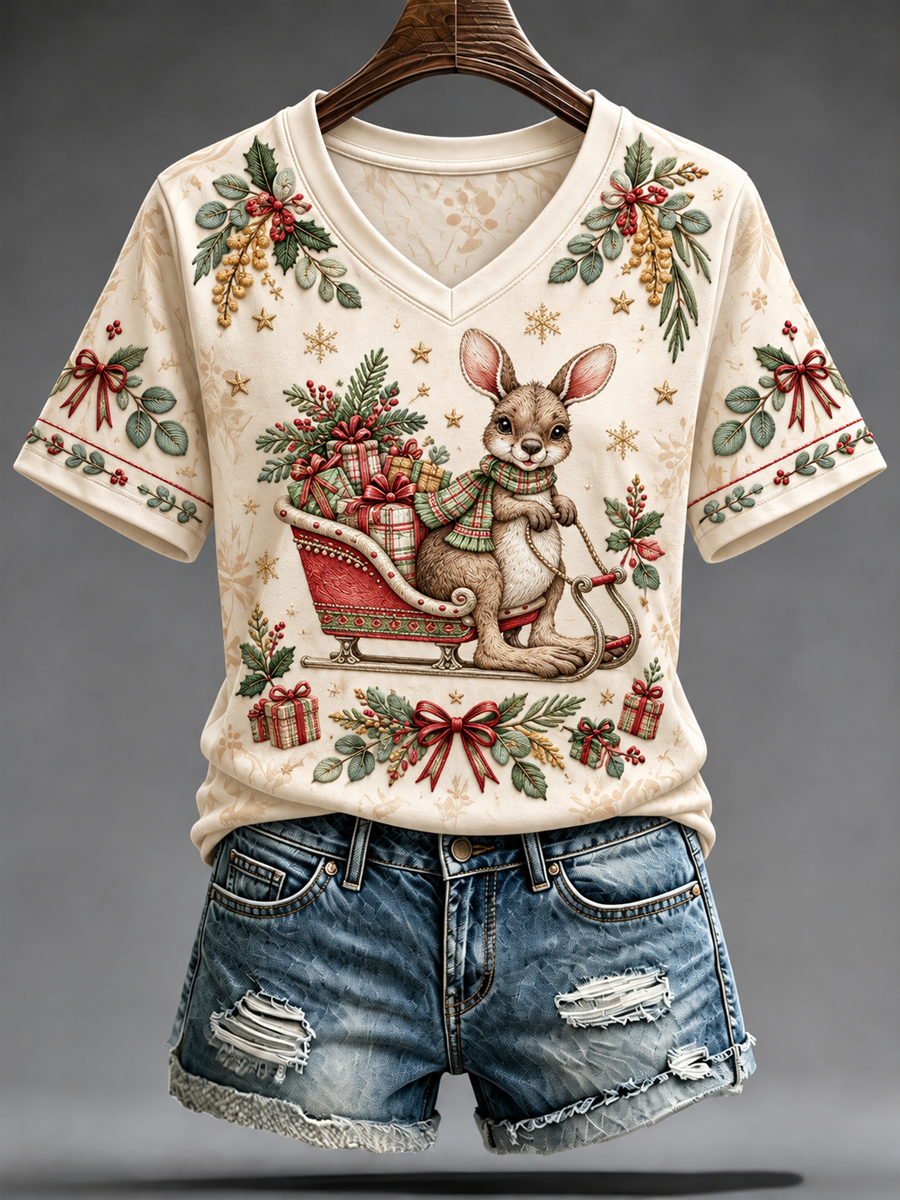 Women's Christmas in Australia Printed short-sleeved T-shirt