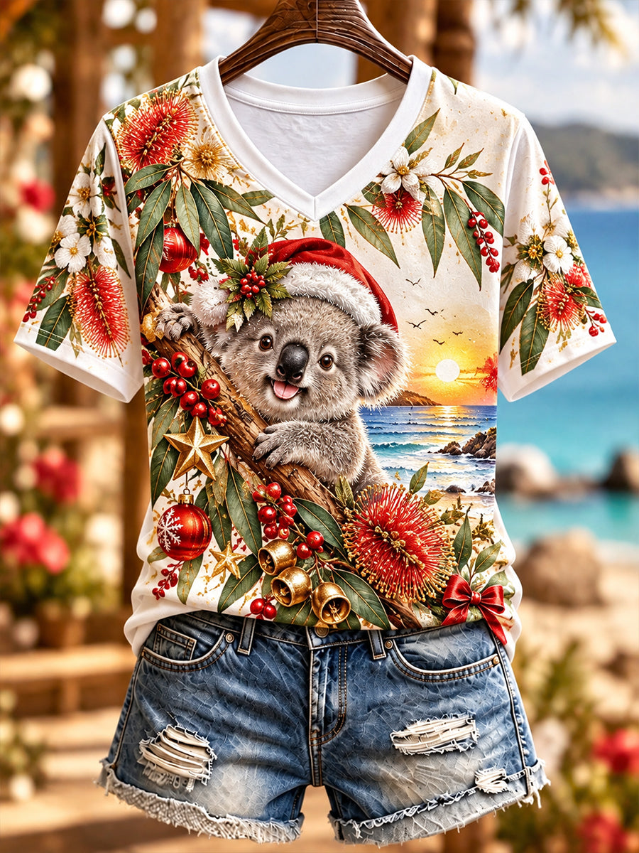 Women's Christmas In Australia Short-Sleeved T-Shirt