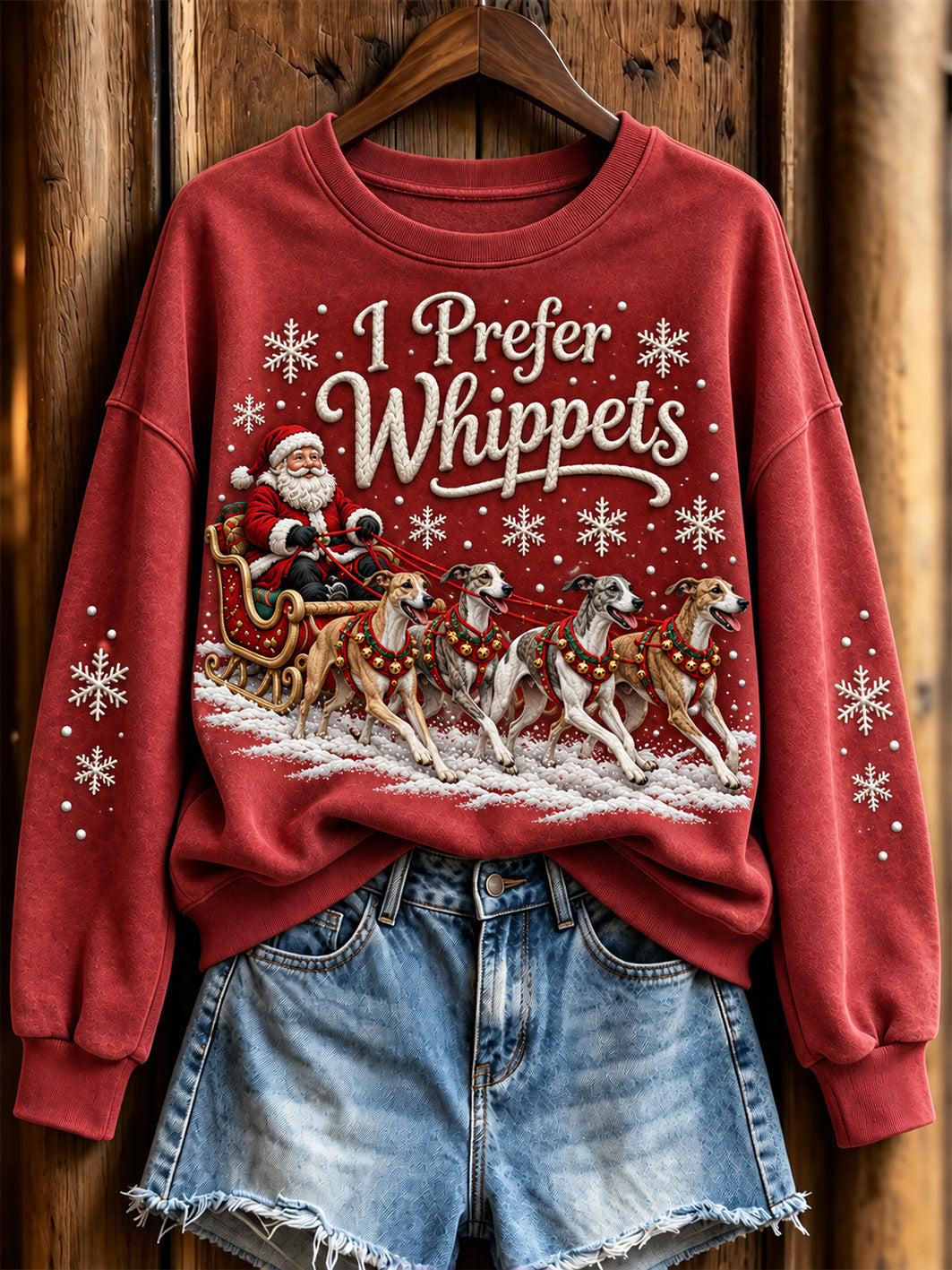 Women's I Prefer Whippets Pattern Causal Regular Sweatshirt