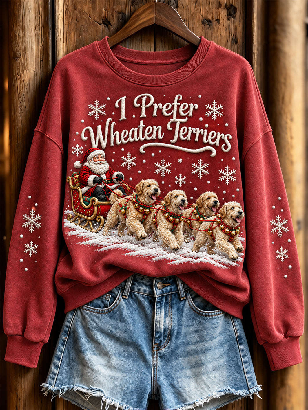 Women's I Prefer Wheaten Terriers Pattern Causal Regular Sweatshirt