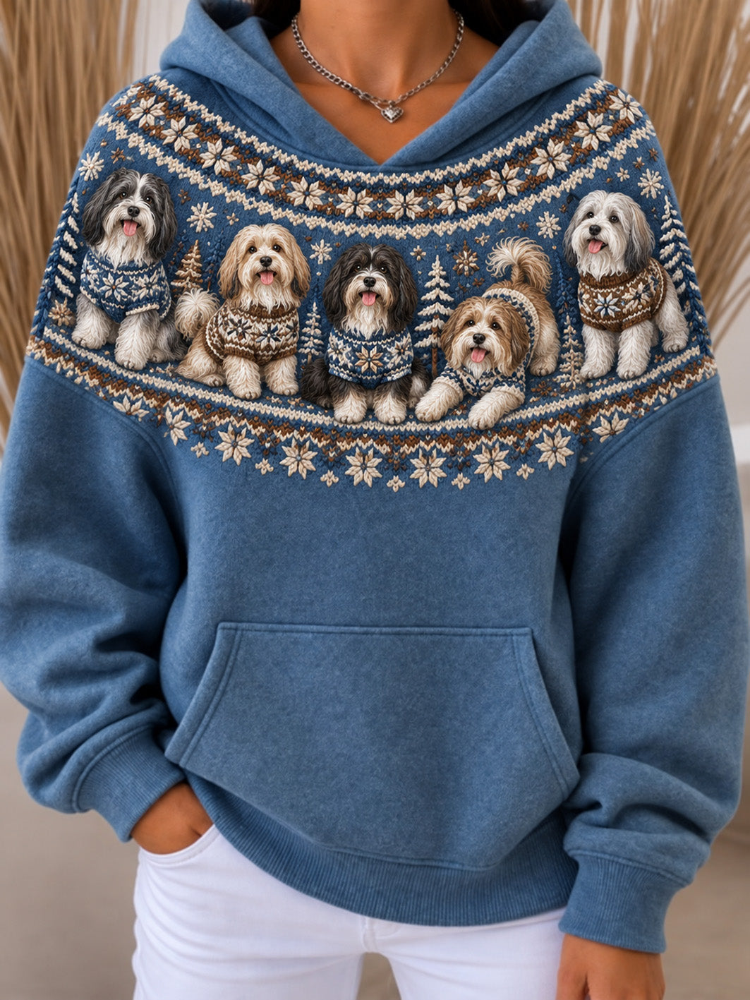 Women's Havaneses Pattern Causal Hoodie