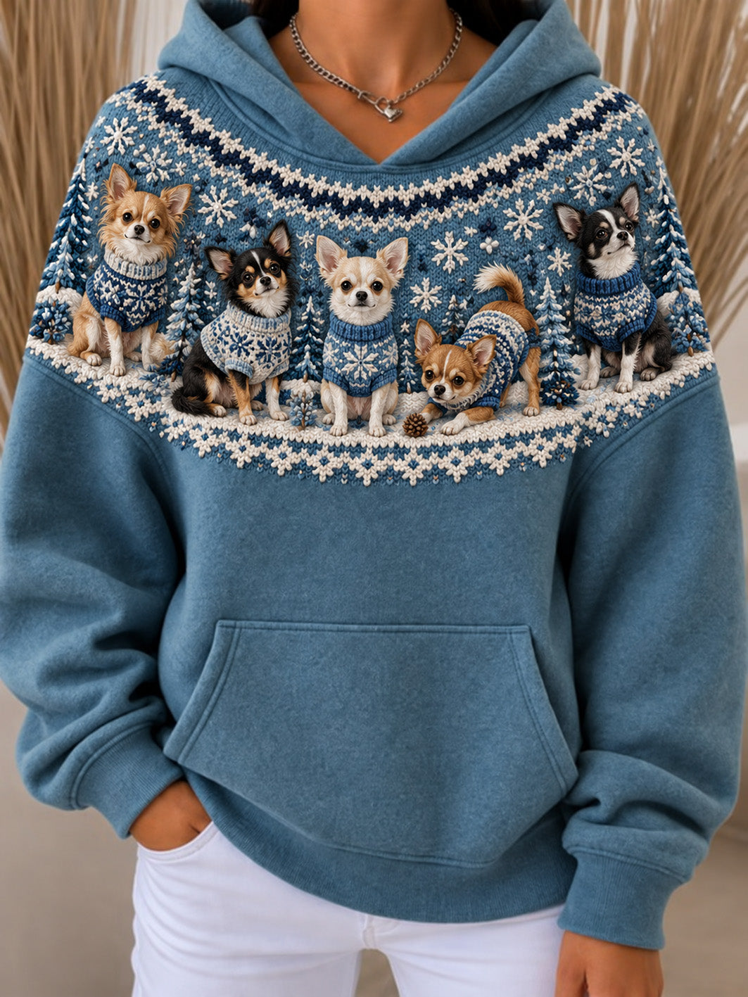 Women's Chihuahuas Pattern Causal Hoodie