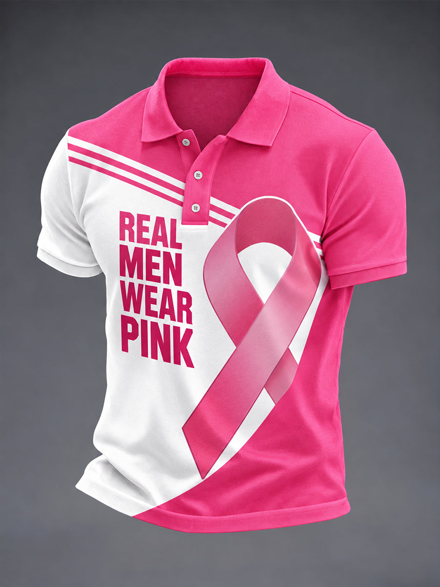 Men's Real Men Wear Pink Breast Cancer Awareness Shirt