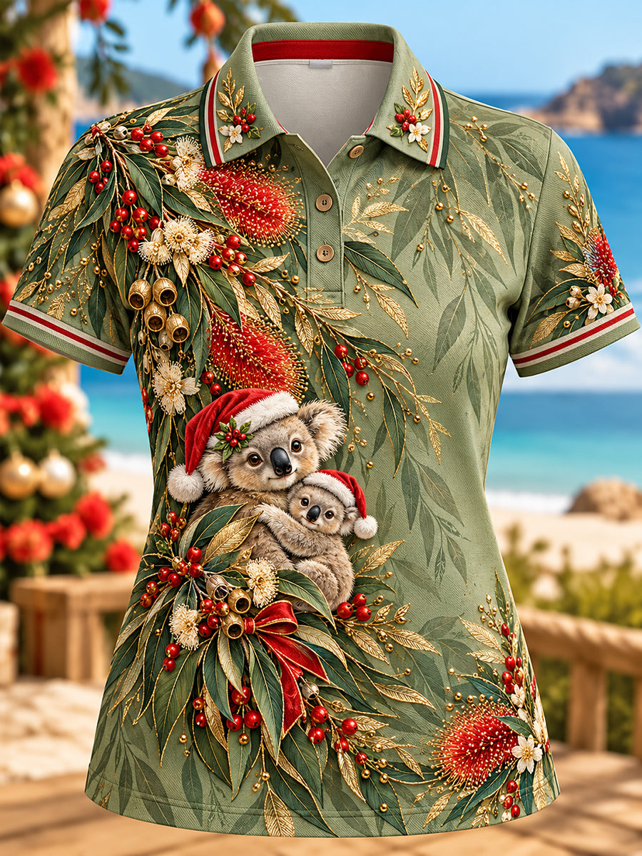 Women's Christmas In Australia polo T-shirt