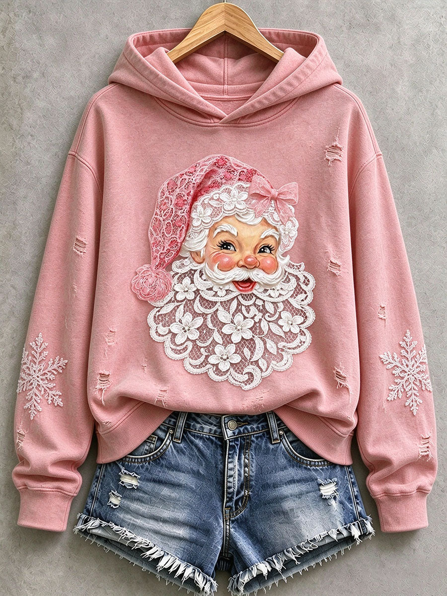 Women's Pink Santa Hoodie