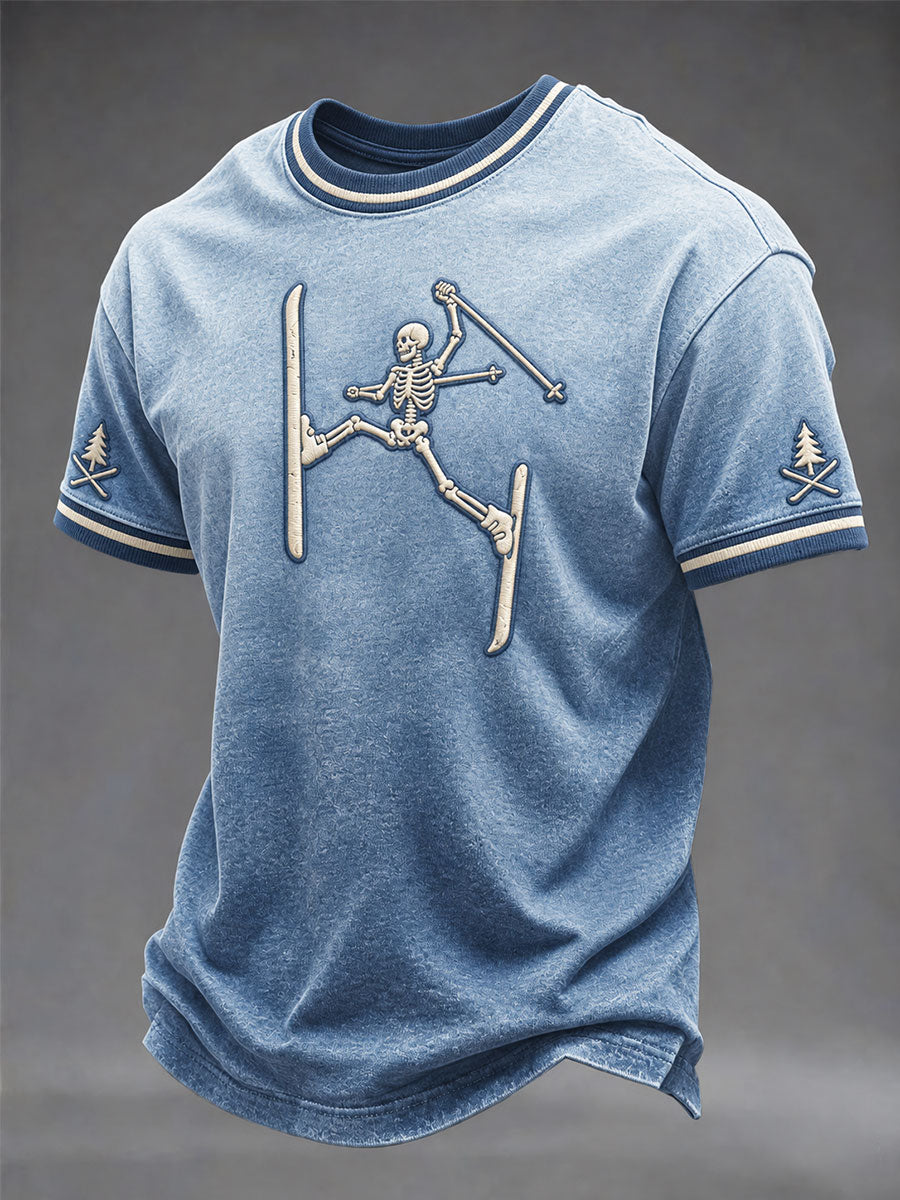 Men's Skeleton Ski Print T-shirt