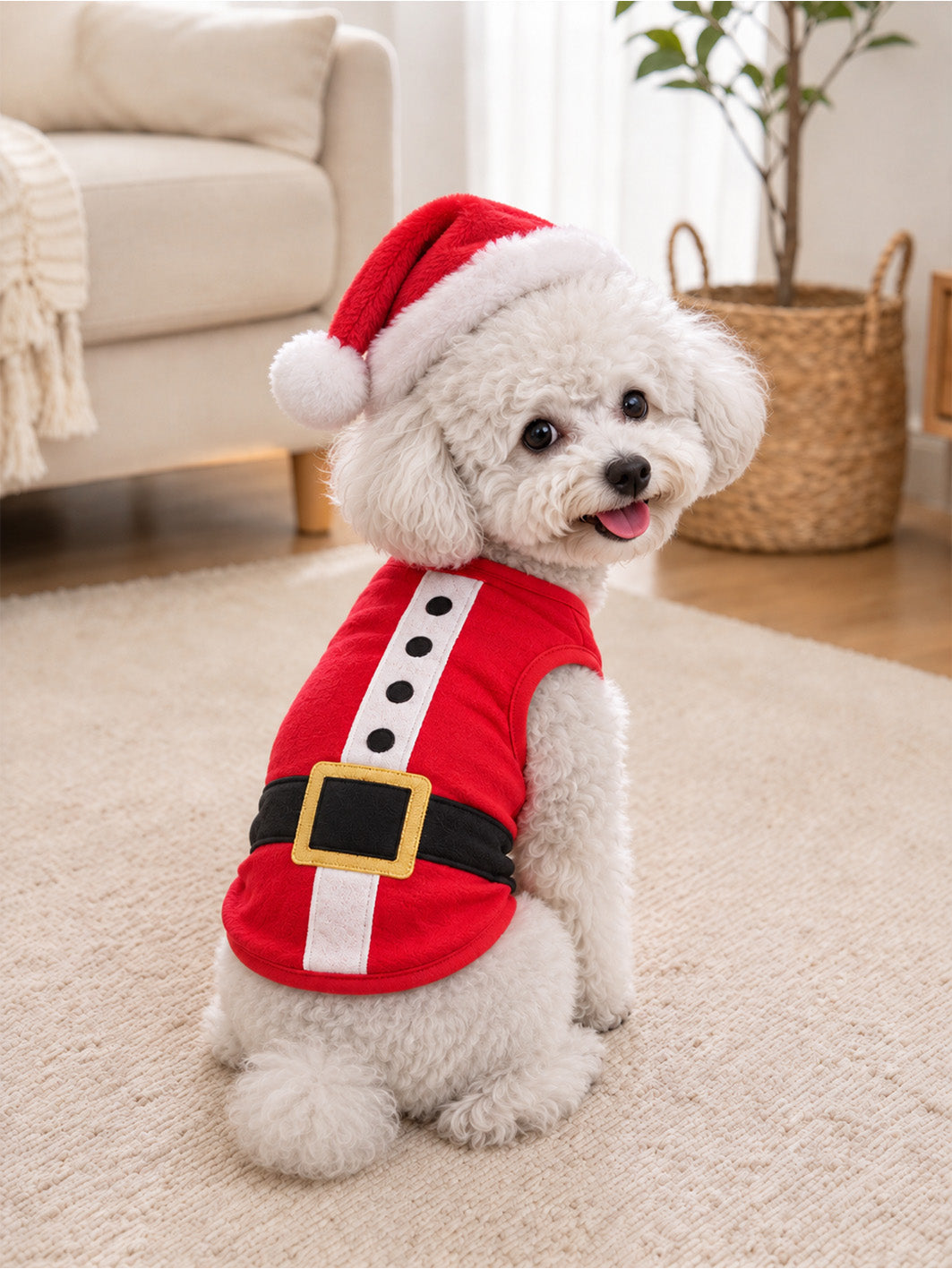 Christmas-themed pattern pet sleeveless vest